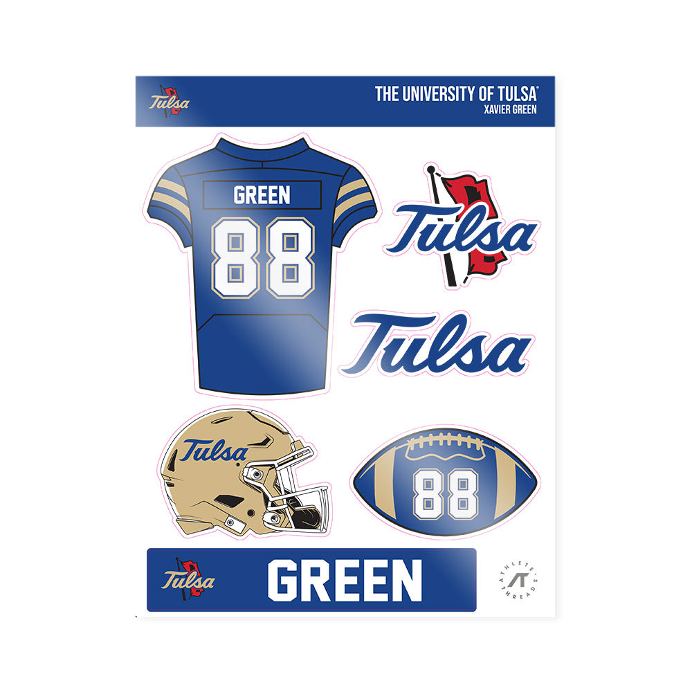 Tulsa - NCAA Football : Xavier Green - Sticker Sheet-0