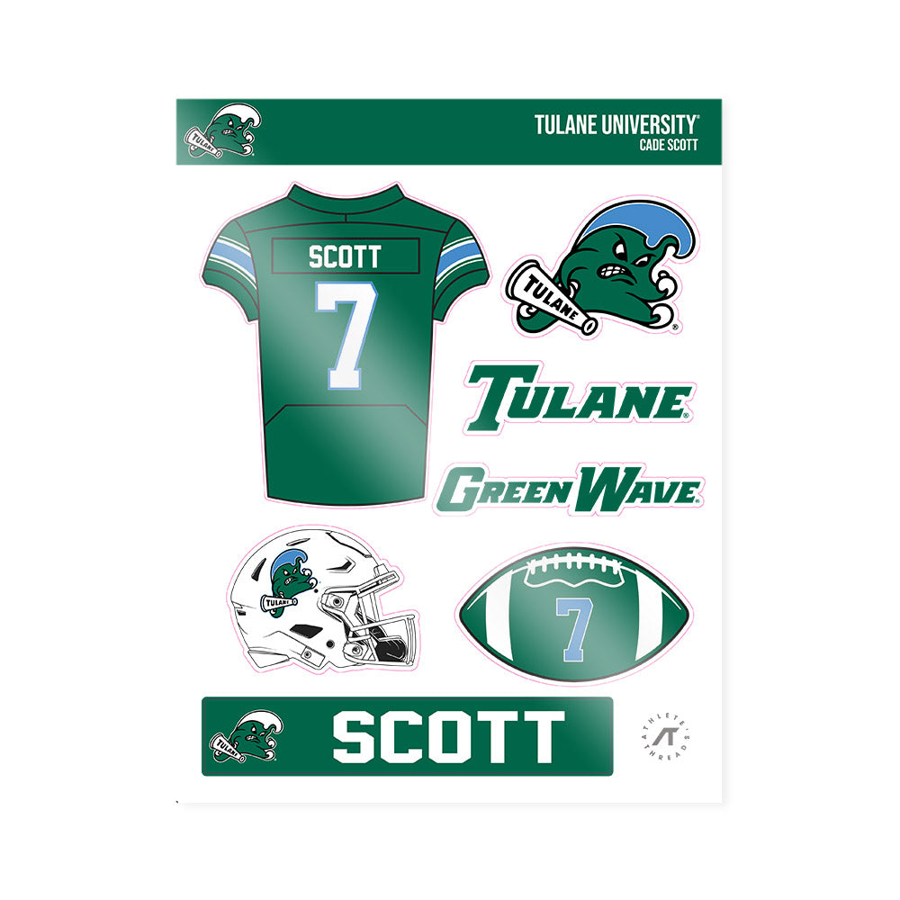 Tulane - NCAA Football : Cade Scott - Sticker Sheet-0