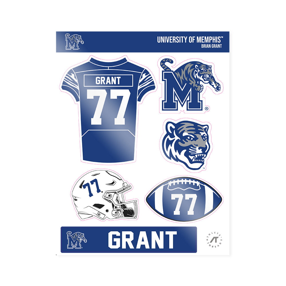 Memphis - NCAA Football : Brian Grant - Sticker Sheet-0