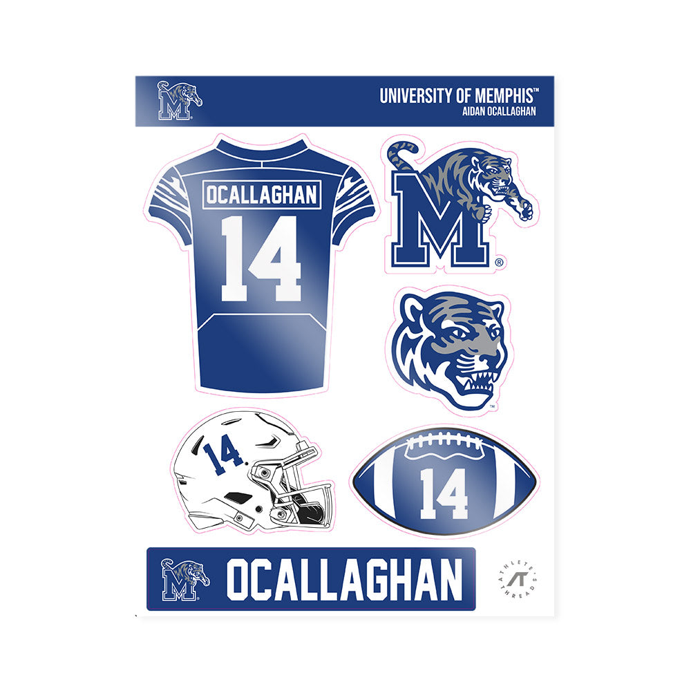 Memphis - NCAA Football : Aidan OCallaghan - Sticker Sheet-0