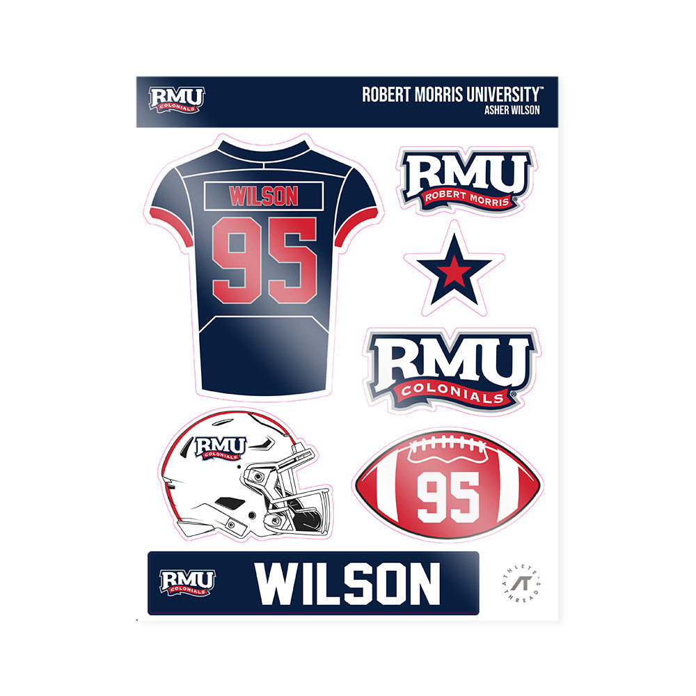 Robert Morris - NCAA Football : Asher Wilson - Sticker Sheet-0