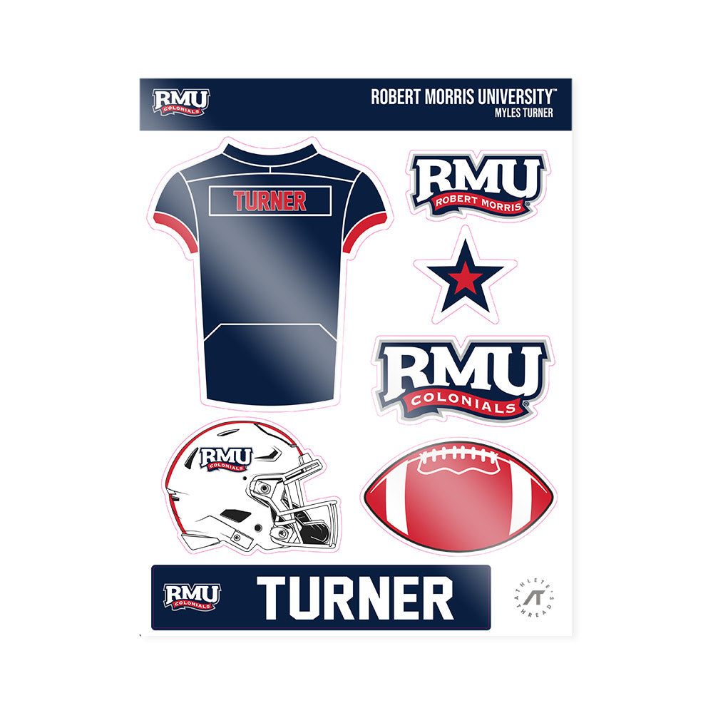 Robert Morris - NCAA Football : Myles Turner - Sticker Sheet-0