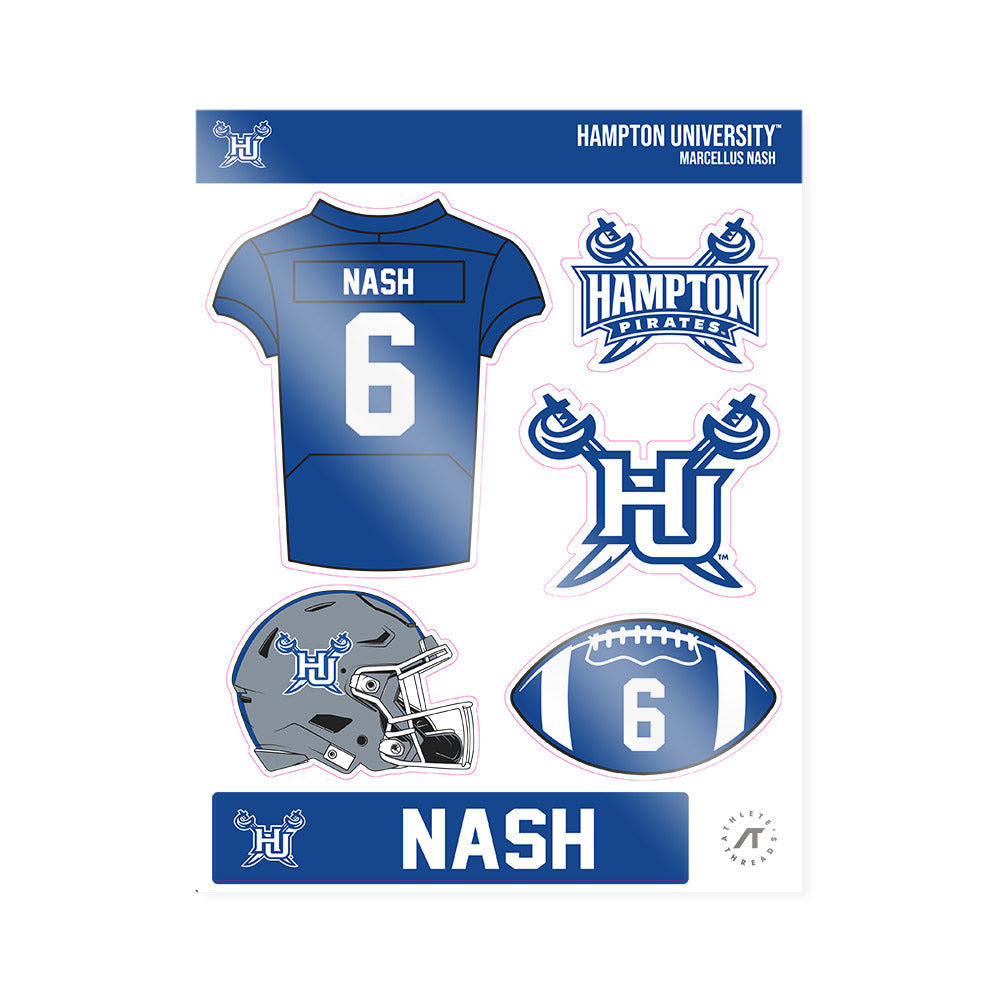 Hampton - NCAA Football : Marcellus Nash - Sticker Sheet-0