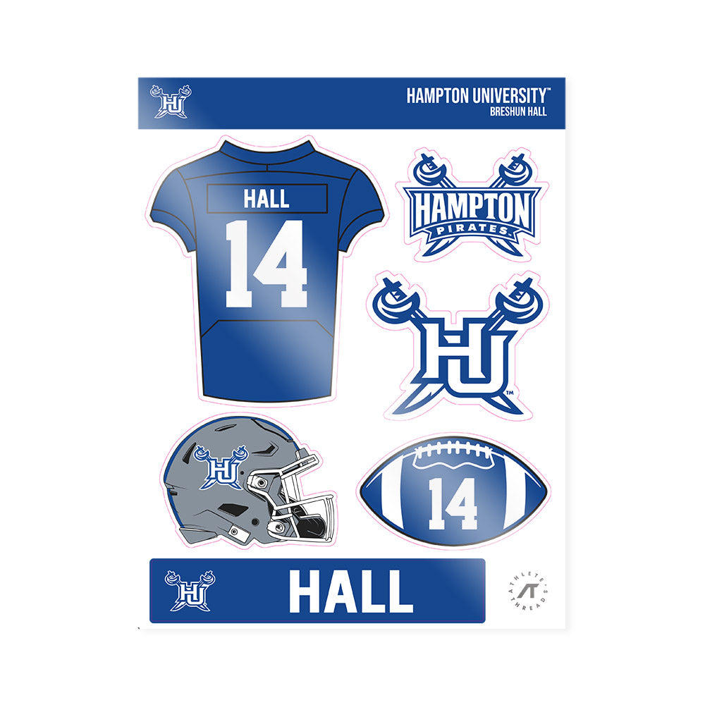 Hampton - NCAA Football : Breshun Hall - Sticker Sheet-0
