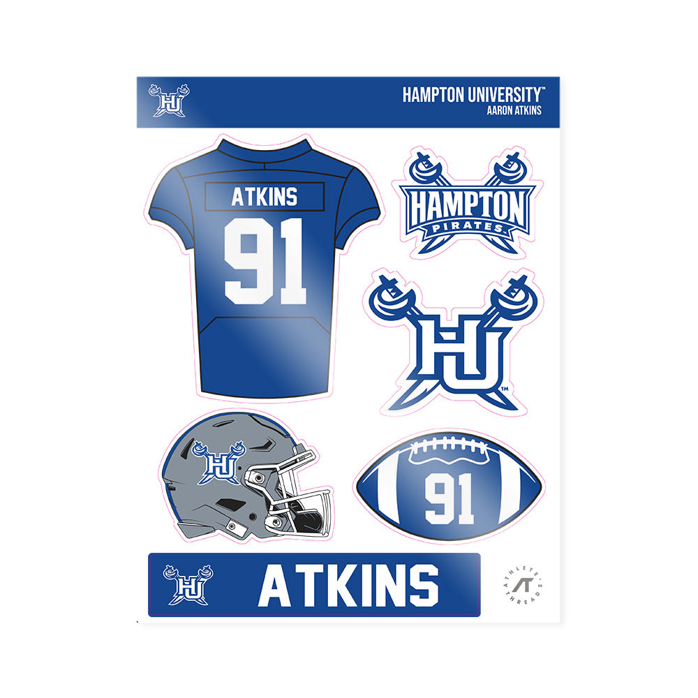 Hampton - NCAA Football : Aaron Atkins - Sticker Sheet-0