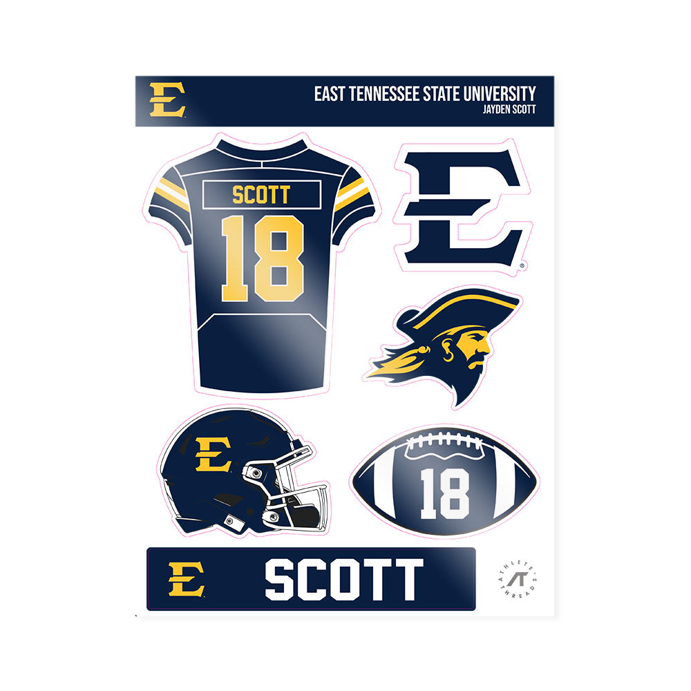 East Tennessee State - NCAA Football : Jayden Scott - Sticker Sheet-0