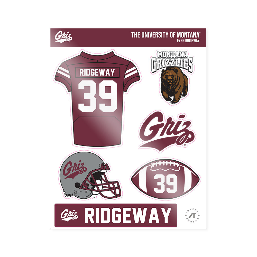 Montana - NCAA Football : fynn ridgeway - Sticker Sheet-0