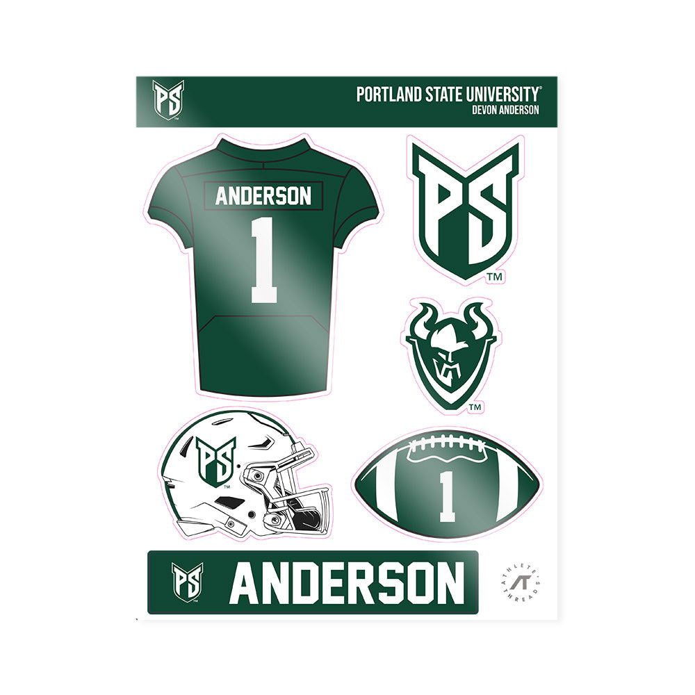 Portland State - NCAA Football : Devon Anderson - Sticker Sheet-0