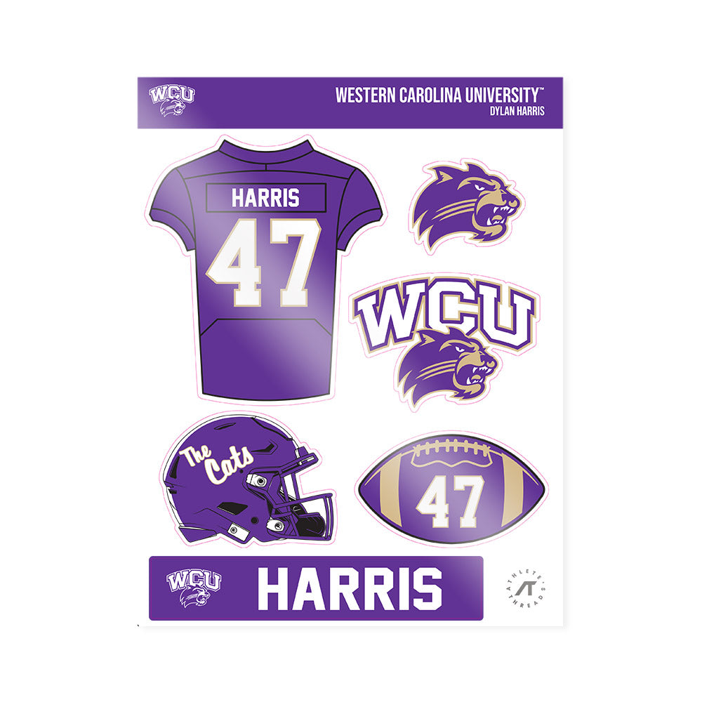 Western Carolina - NCAA Football : Dylan Harris - Sticker Sheet-0