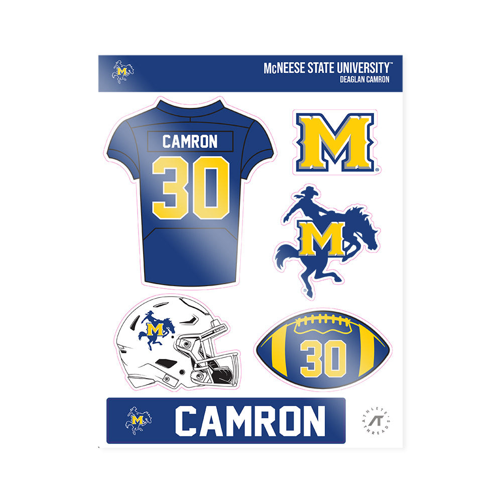 McNeese State - NCAA Football : Deaglan Camron - Sticker Sheet-0