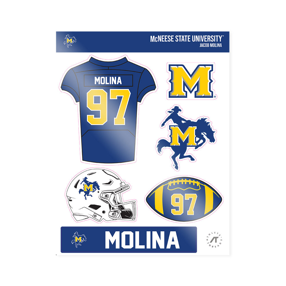 McNeese State - NCAA Football : Jacob Molina - Sticker Sheet-0