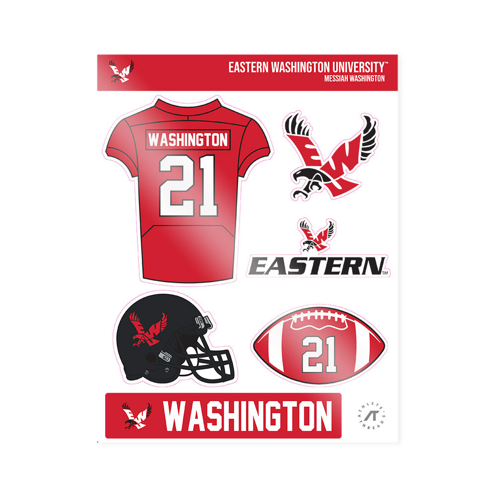 Eastern Washington - NCAA Football : Messiah Washington - Sticker Sheet-0