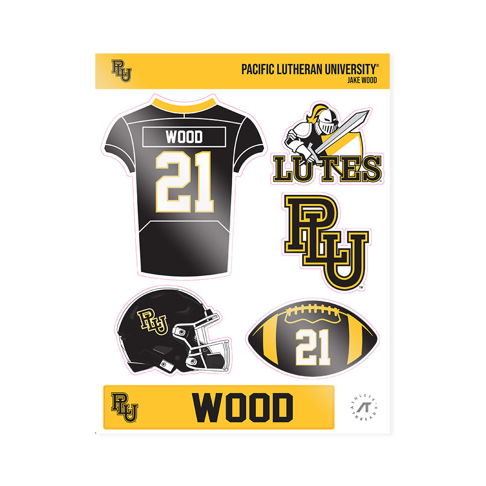 PLU - NCAA Football : Jake Wood - Sticker Sheet-0