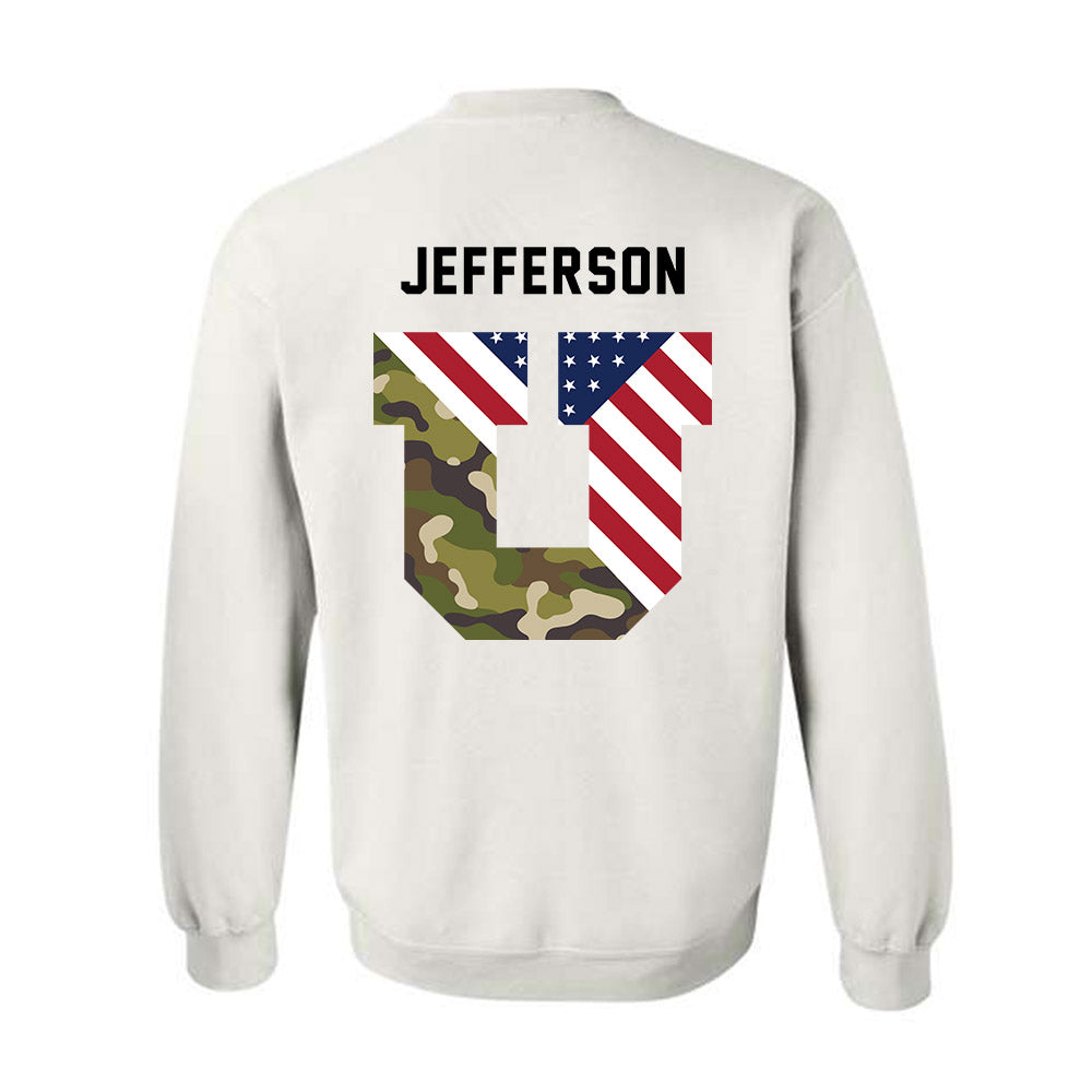 Utah - NCAA Football : Cedric Jefferson - Veterans Day v3 Crewneck Sweatshirt-3