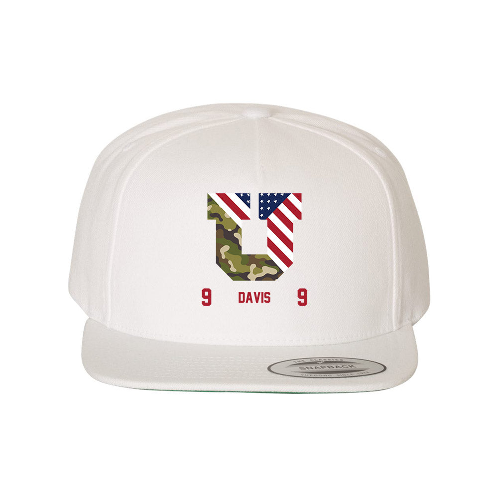 Utah - NCAA Football : Elijah Davis - Veterans Day Snapback Hat-0