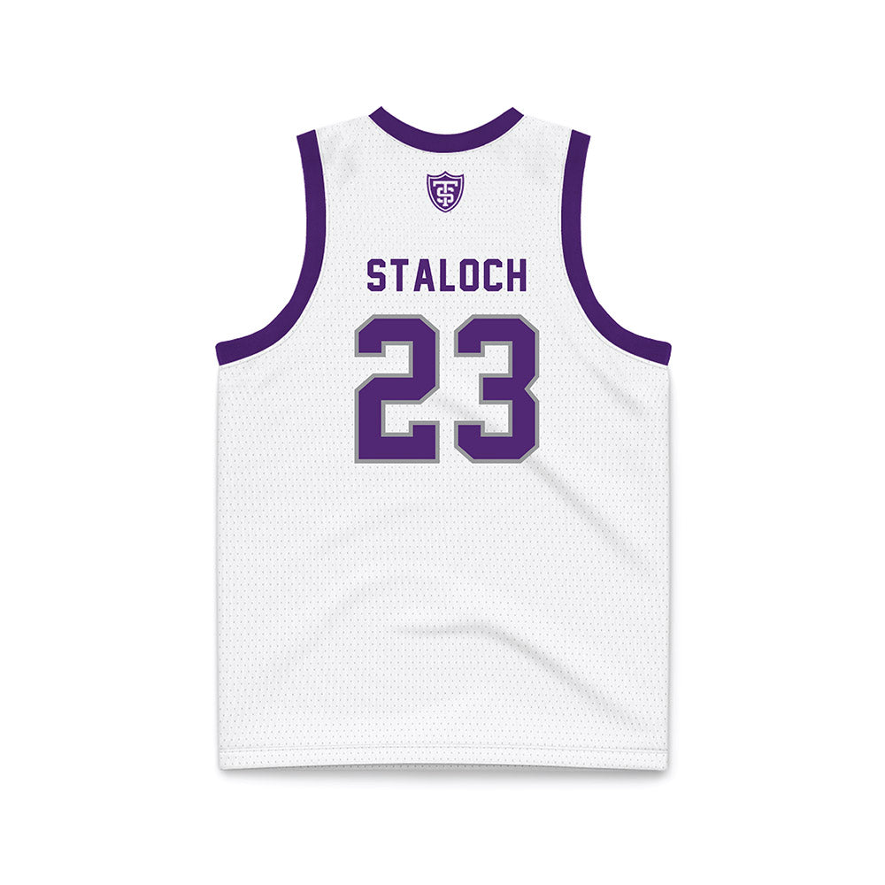 UST - NCAA Women's Basketball : Morgan Staloch - White Basketball Jersey-1