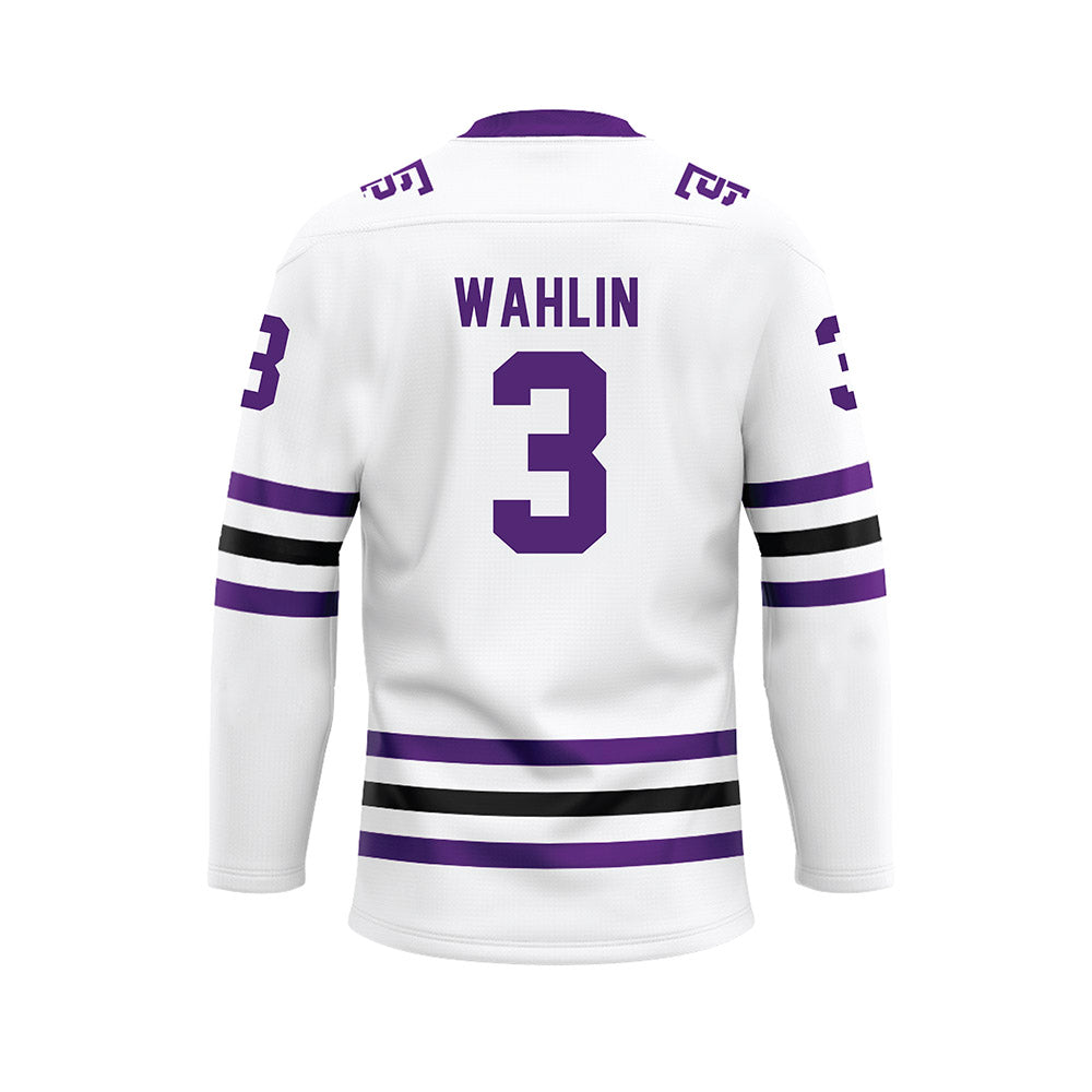 UST - NCAA Men's Ice Hockey : Lucas Wahlin - White Hockey Jersey-1