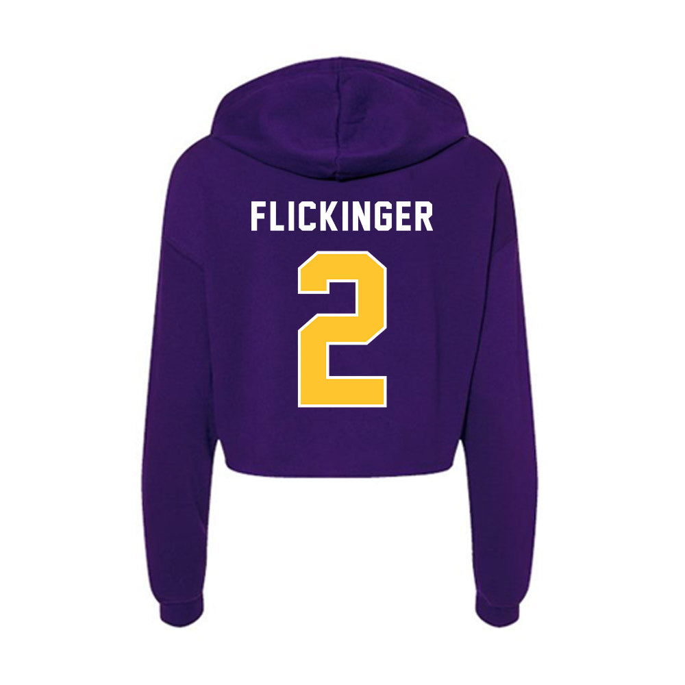 LSU - NCAA Women's Volleyball : Paige Flickinger - Women's Crop Fleece Hoodie-1