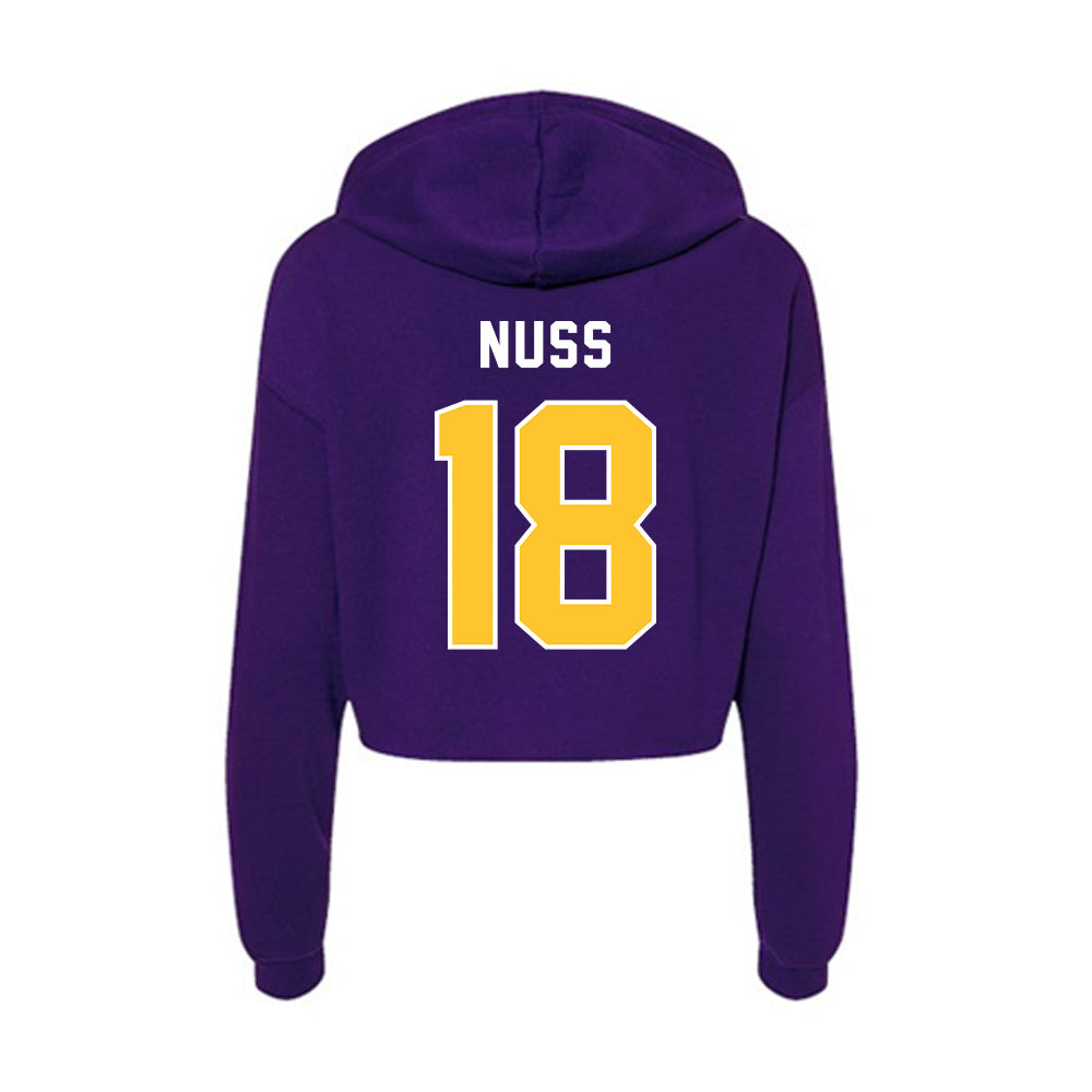 LSU - NCAA Women's Volleyball : Remi Nuss - Women's Crop Fleece Hoodie-1