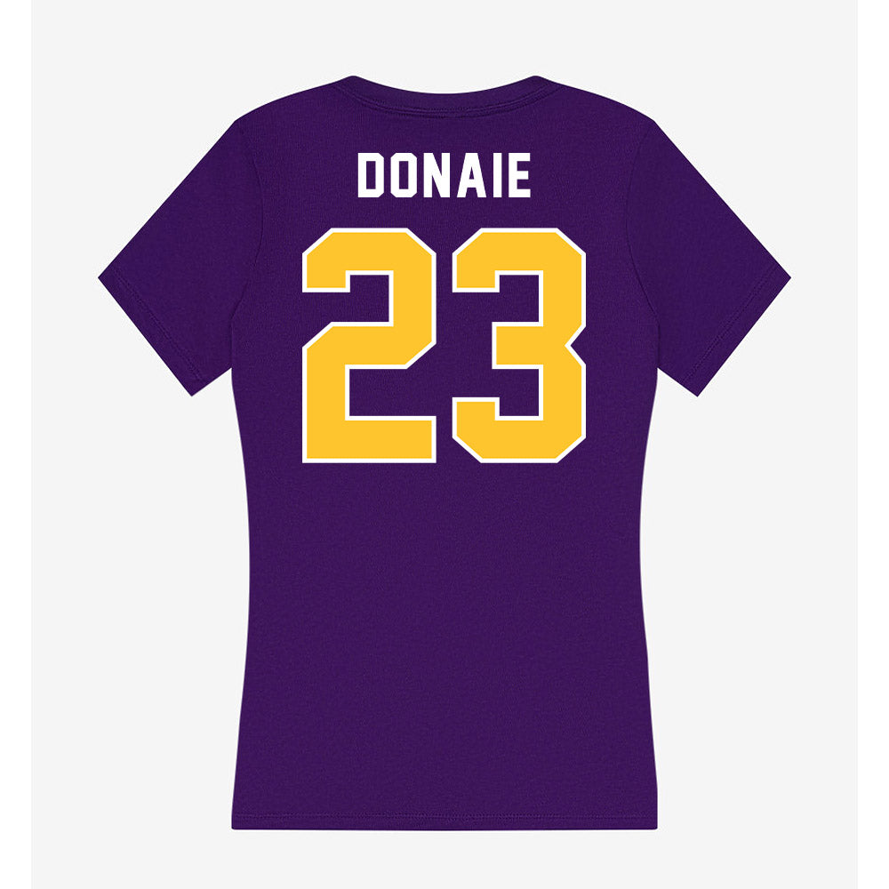 LSU - NCAA Women's Volleyball : Sanaa Donaie - Women's V-Neck T-Shirt-1