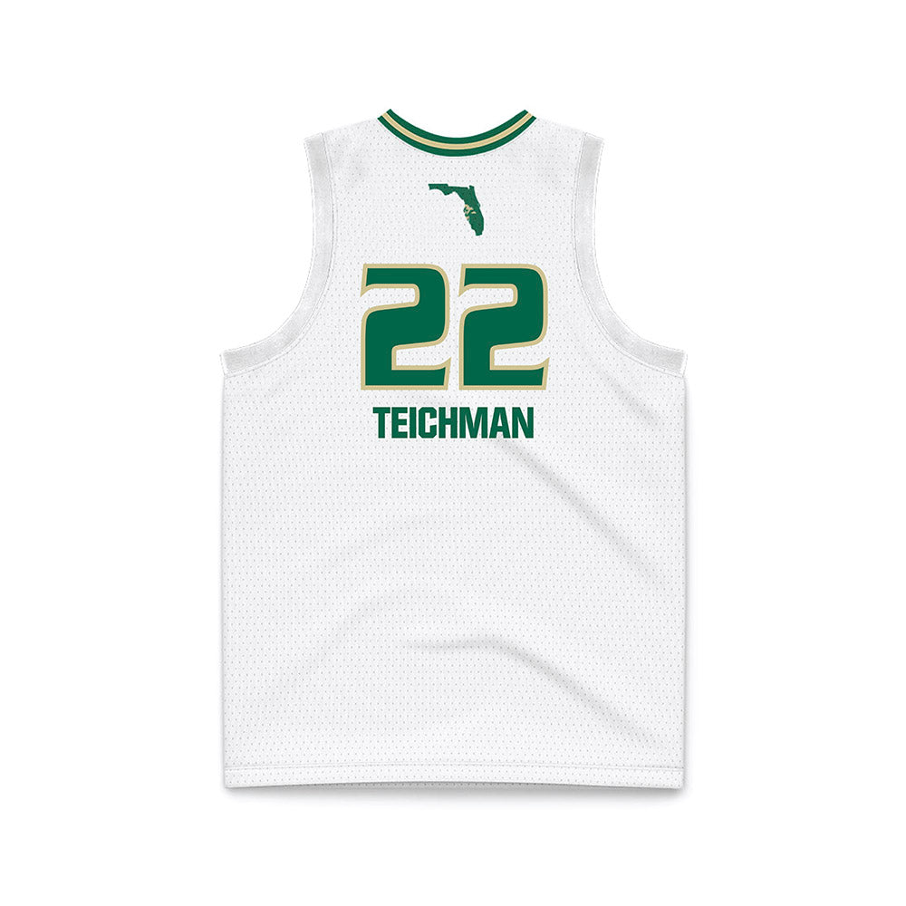 USF - NCAA Women's Basketball : Lee Teichman - White Basketball Jersey-1