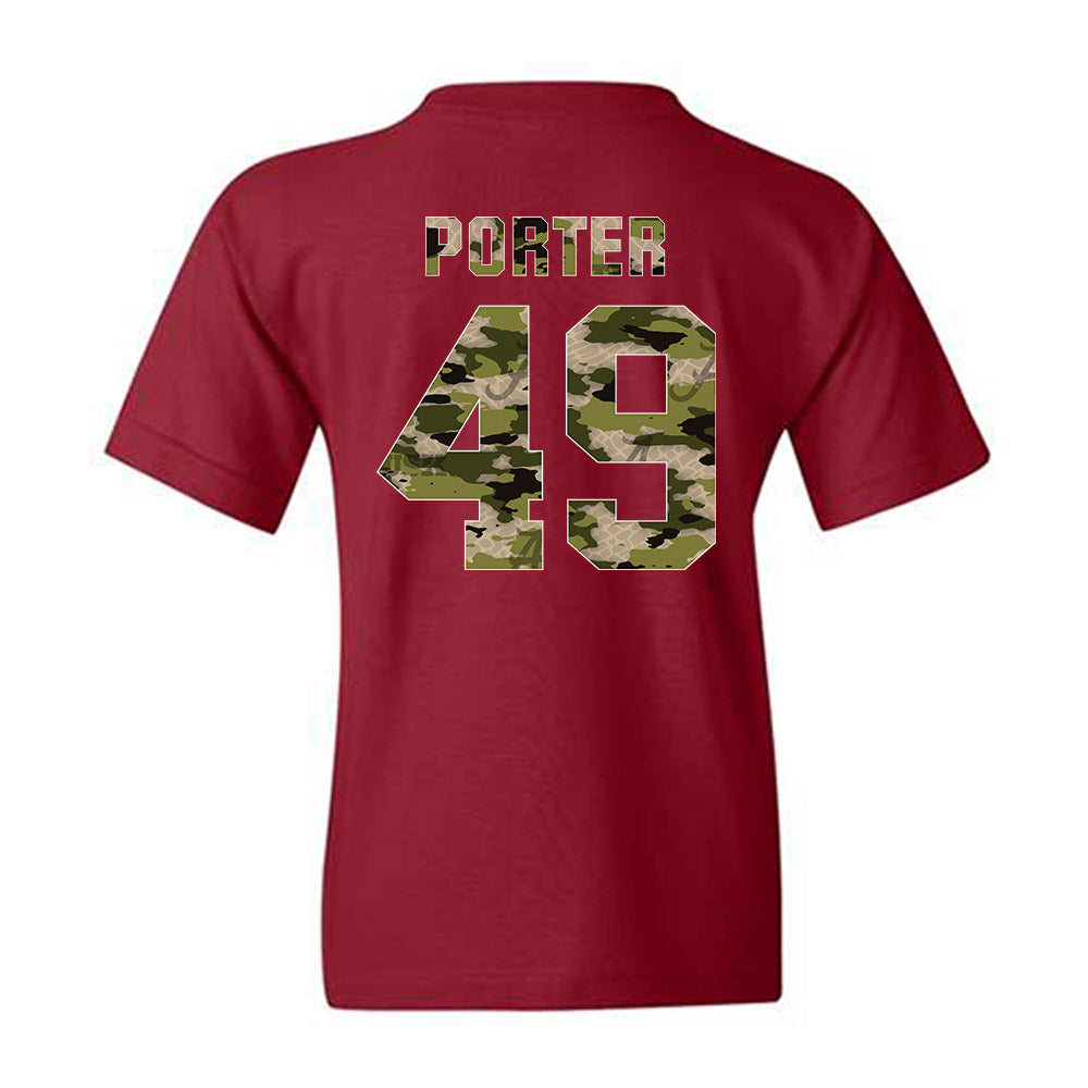 Alabama - NCAA Football : Jax Porter - Tusk Camo Script A Youth T-Shirt-1