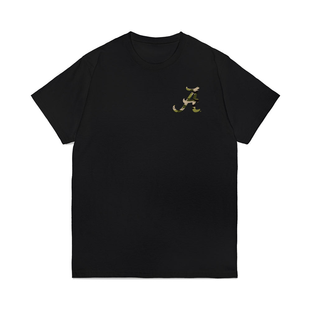 Alabama - NCAA Football : - Tusk Camo Script A Premium T-Shirt-0