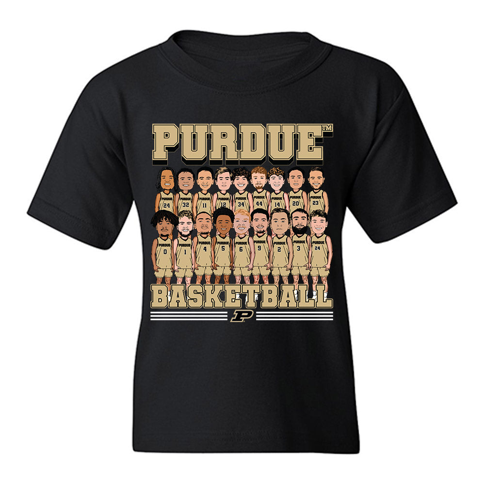 Purdue - NCAA Men's Basketball : - Caricature Youth T-Shirt-0