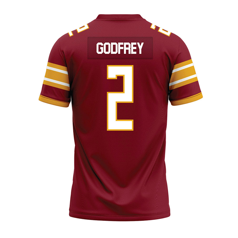ULM - NCAA Football : Jake Godfrey - Maroon Premium Football Jersey-1
