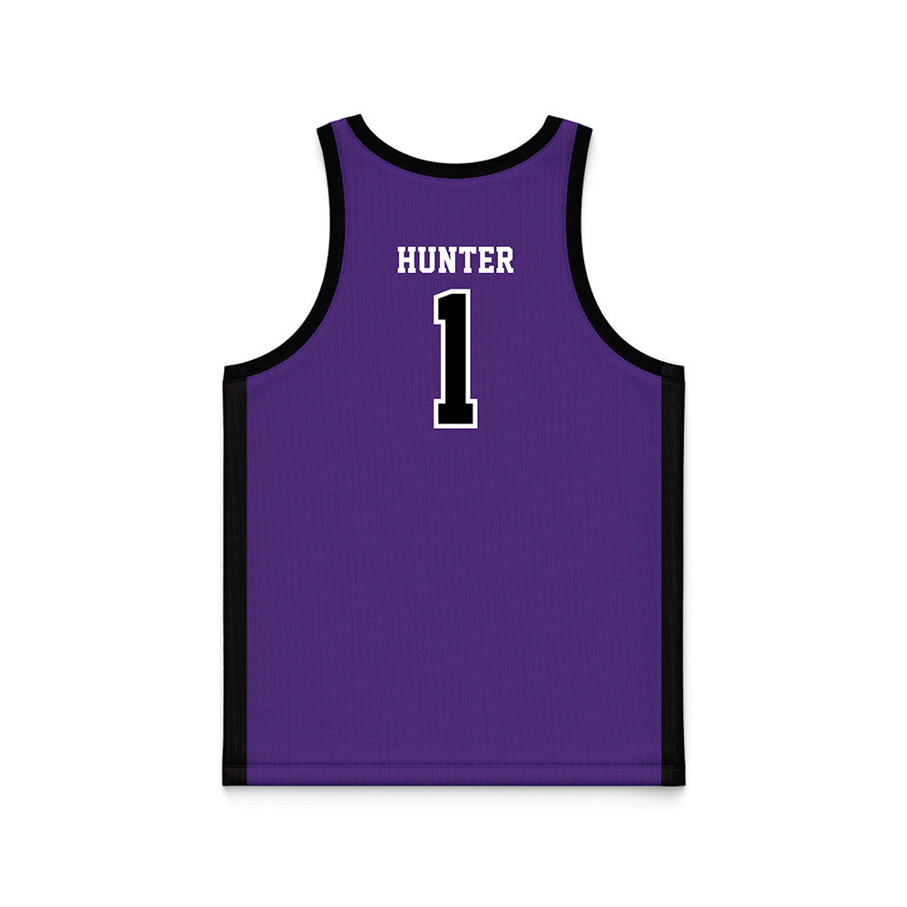Central Arkansas - NCAA Men's Basketball : Camren Hunter - Purple Basketball Jersey-1