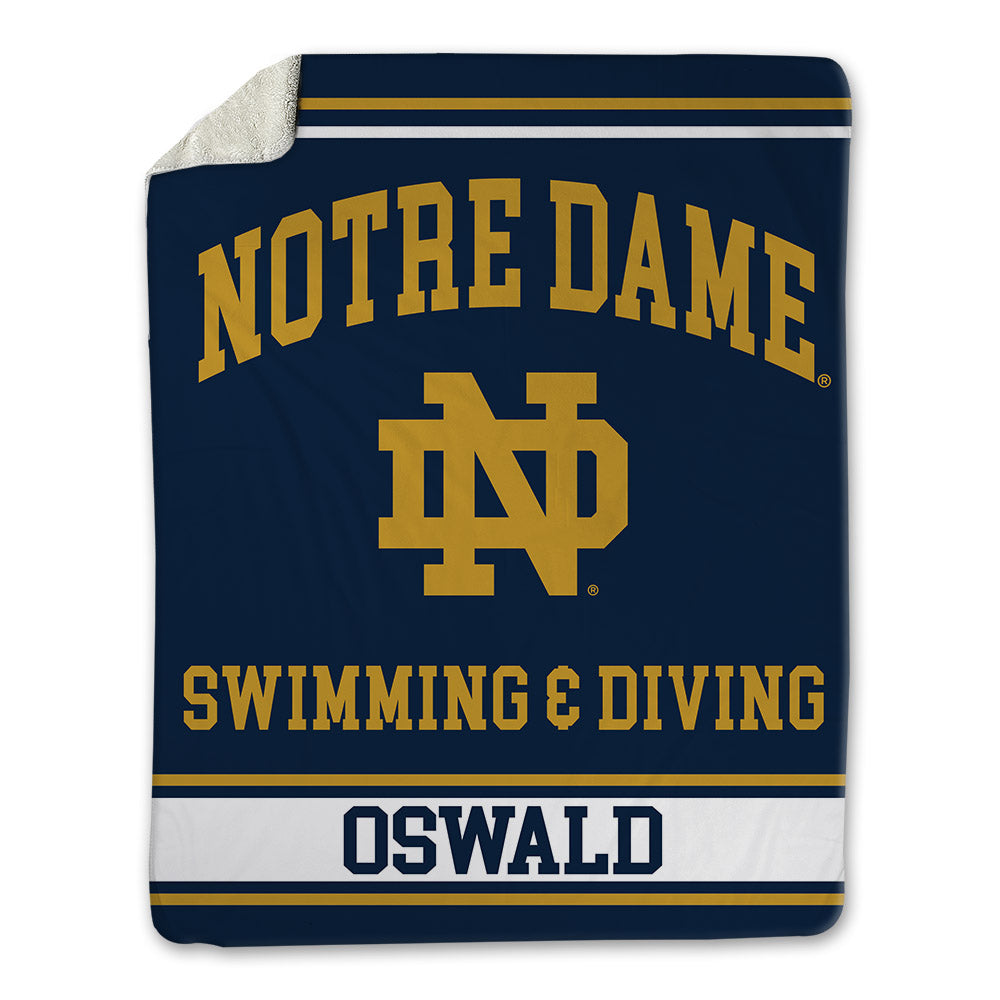 Notre Dame - NCAA Men's Swimming & Diving : Zack Oswald - Blanket-0