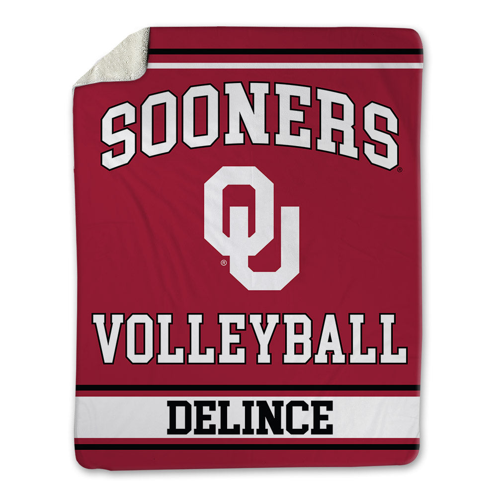 Oklahoma - NCAA Women's Volleyball : Halle Delince - Blanket-0