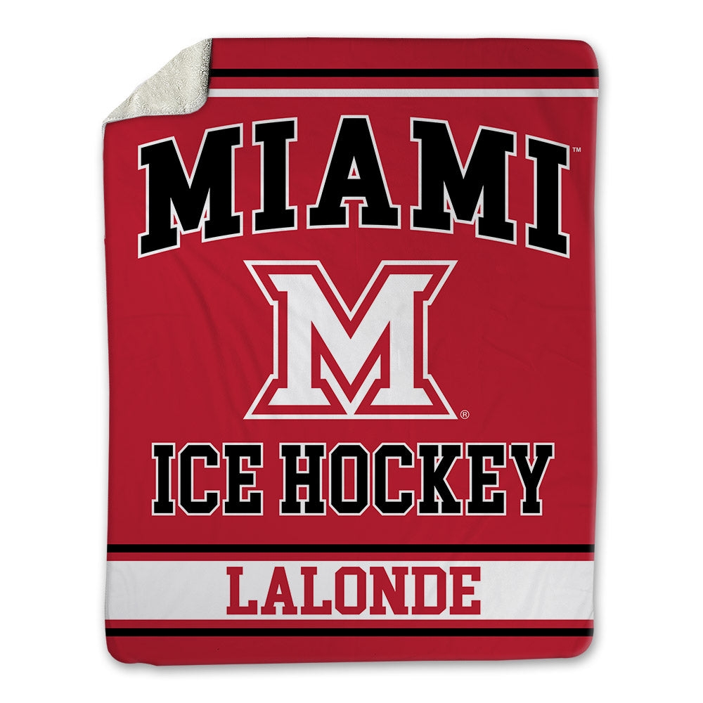 Miami of Ohio - NCAA Men's Ice Hockey : Owen Lalonde - Blanket-0