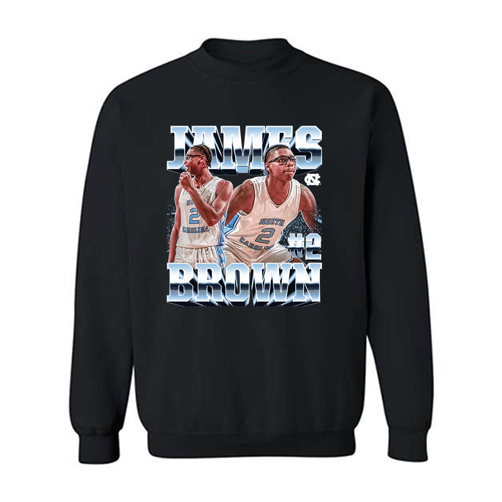 UNC - NCAA Men's Basketball : James Brown - Player Collage Crewneck Sweatshirt-0