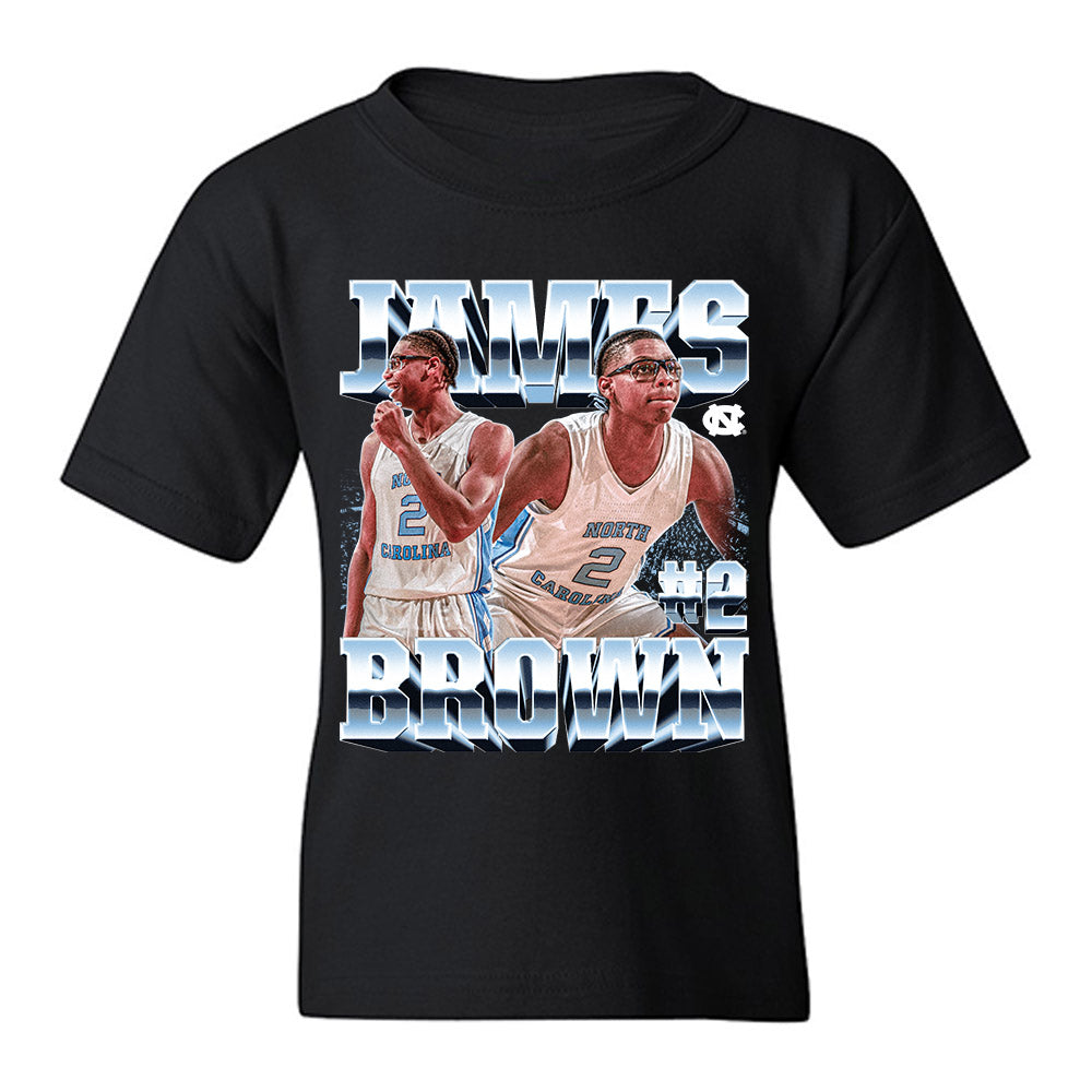 UNC - NCAA Men's Basketball : James Brown - Player Collage Youth T-Shirt-0