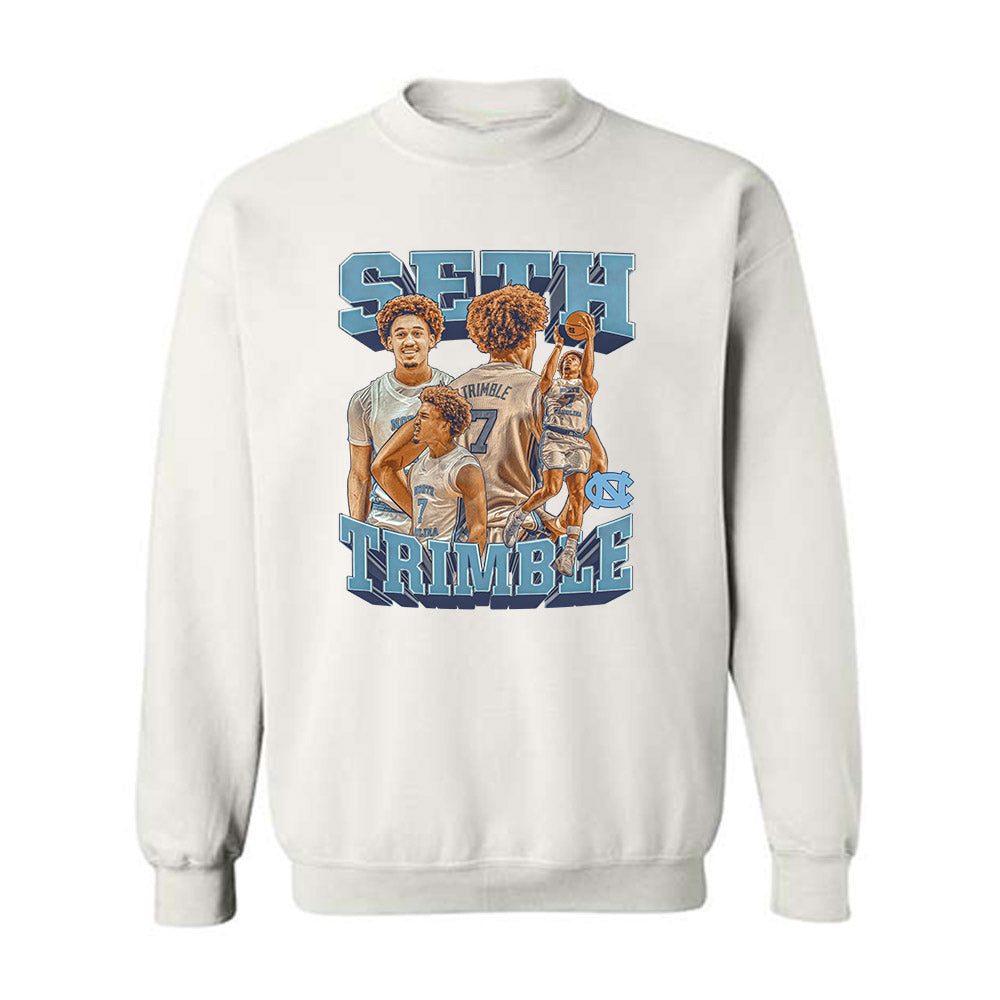 UNC - NCAA Men's Basketball : Seth Trimble - Player Collage Crewneck Sweatshirt-0
