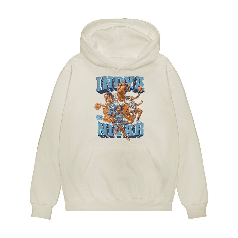 UNC - NCAA Women's Basketball : Indya Nivar - Premium Hooded Sweatshirt-0