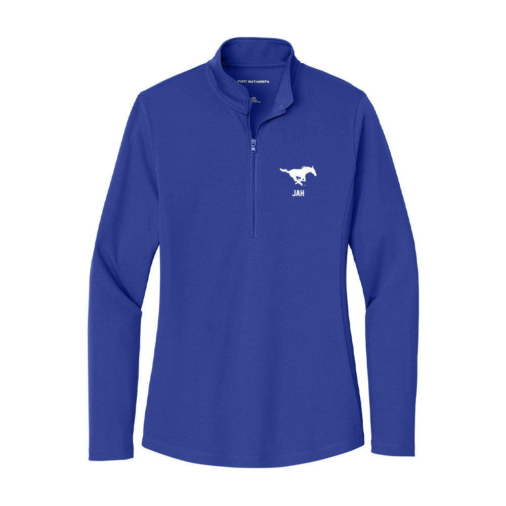 SMU - NCAA Women's Basketball : Sahnya Jah - Women's Lightweight Quarter Zip Jacket-0