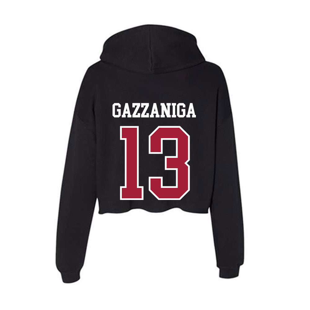 Alabama - NCAA Football : John Gazzaniga - Women's Crop Fleece Hoodie-1