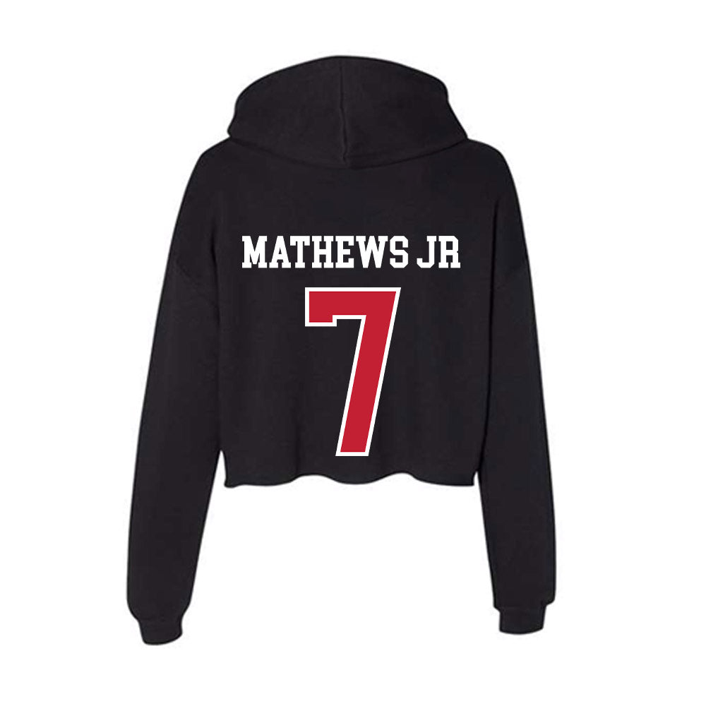 Ohio State - NCAA Football : Jermaine Mathews Jr - Women's Crop Fleece Hoodie-1