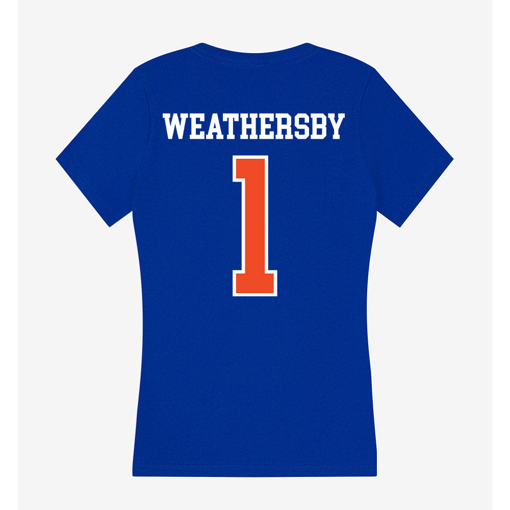 Florida - NCAA Women's Basketball : Jade Weathersby - Women's V-Neck T-Shirt-1