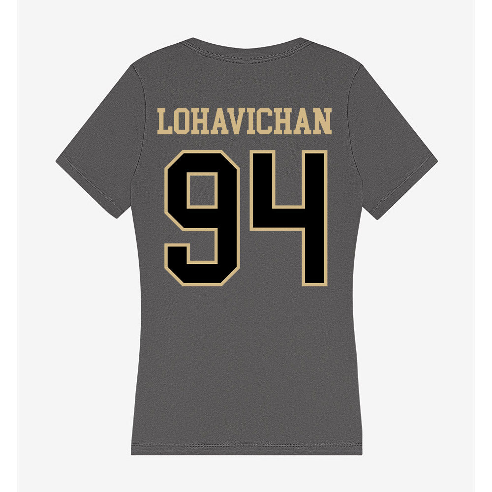 Wake Forest - NCAA Football : Zach Lohavichan - Women's V-Neck T-Shirt-1