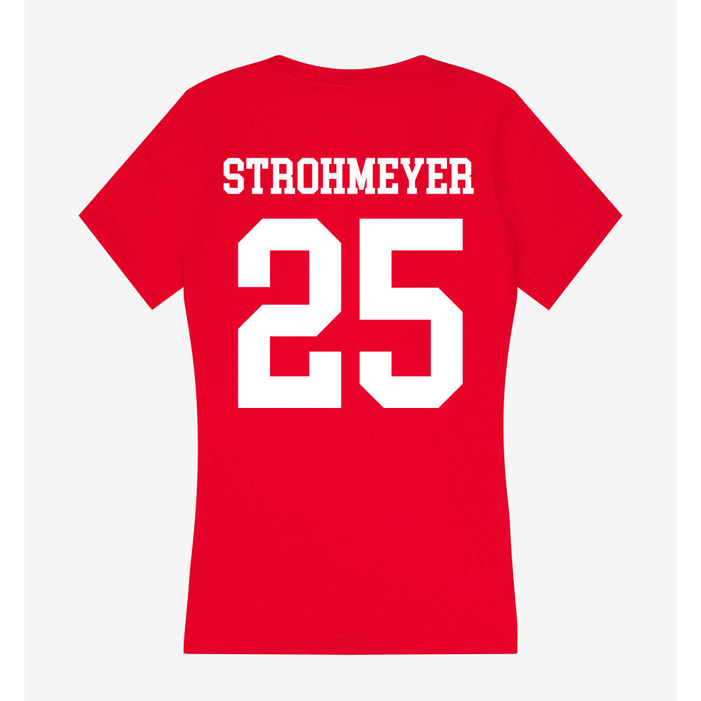 Nebraska - NCAA Baseball : Reed Strohmeyer - Women's V-Neck T-Shirt-1