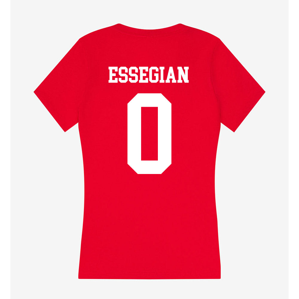 Nebraska - NCAA Men's Basketball : Connor Essegian - Women's V-Neck T-Shirt-1