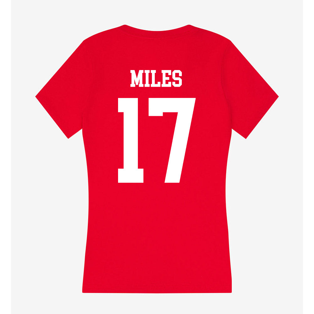 Nebraska - NCAA Women's Basketball : Ava Miles - Classic Shersey Women's V-Neck T-Shirt-1