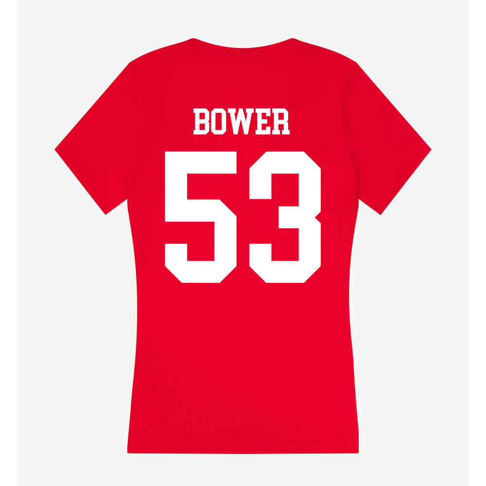Nebraska - NCAA Football : Jacob Bower - Women's V-Neck T-Shirt-1