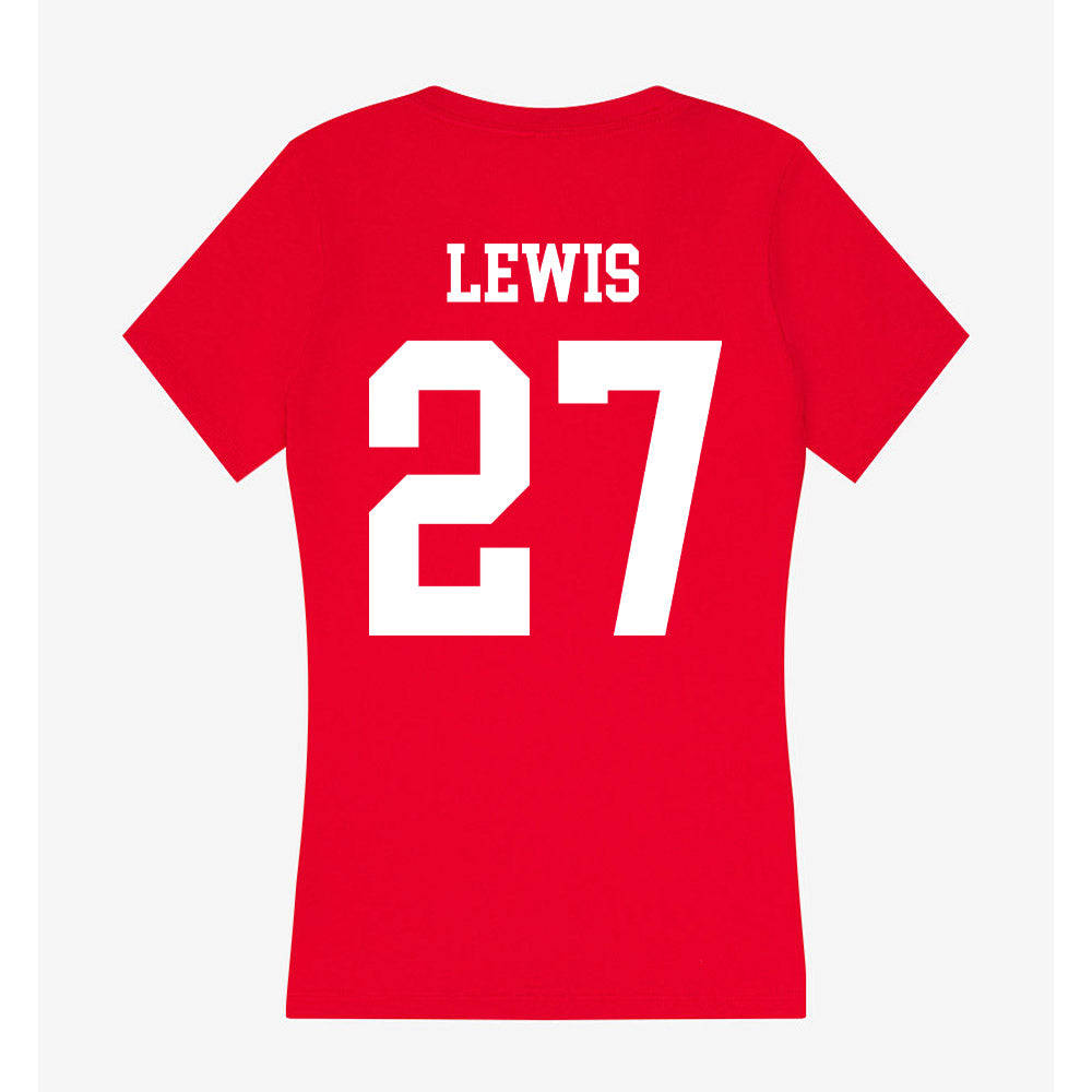 Nebraska - NCAA Women's Soccer : Nathalie Lewis - Women's V-Neck T-Shirt-1