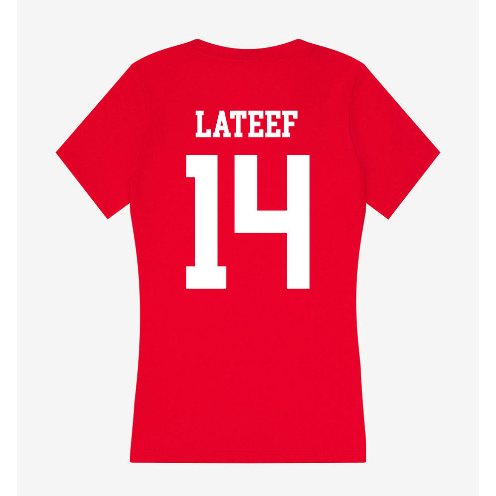 Nebraska - NCAA Football : TJ Lateef - Women's V-Neck T-Shirt-1