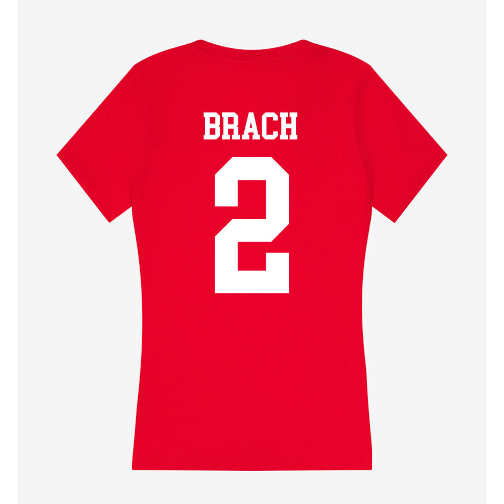 Nebraska - NCAA Women's Soccer : Mila Brach - Women's V-Neck T-Shirt-1
