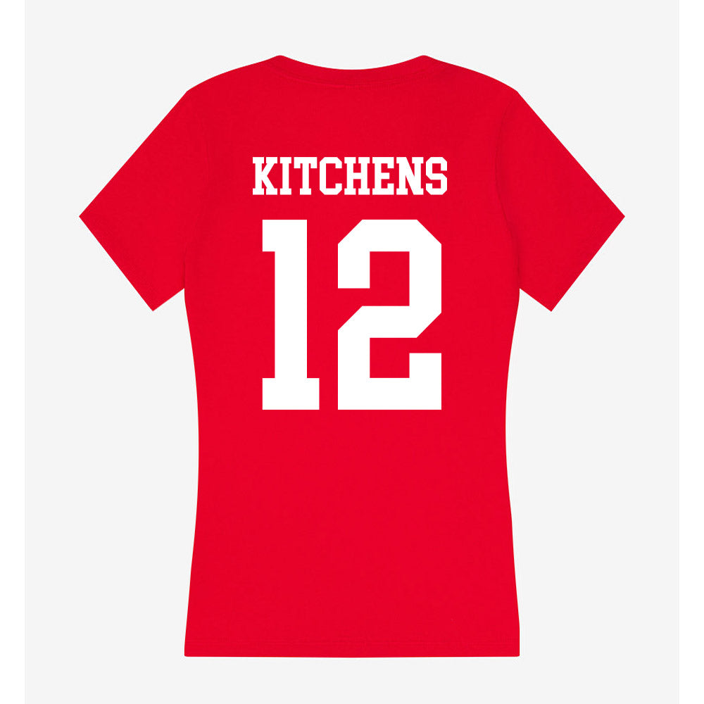 Nebraska - NCAA Baseball : Cole Kitchens - Women's V-Neck T-Shirt-1